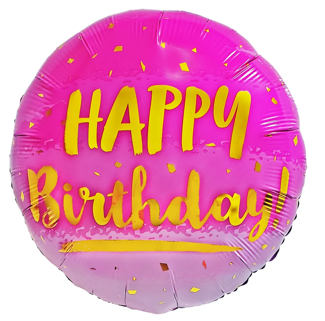 18'' Happy Birthday Gold Letters with Pink