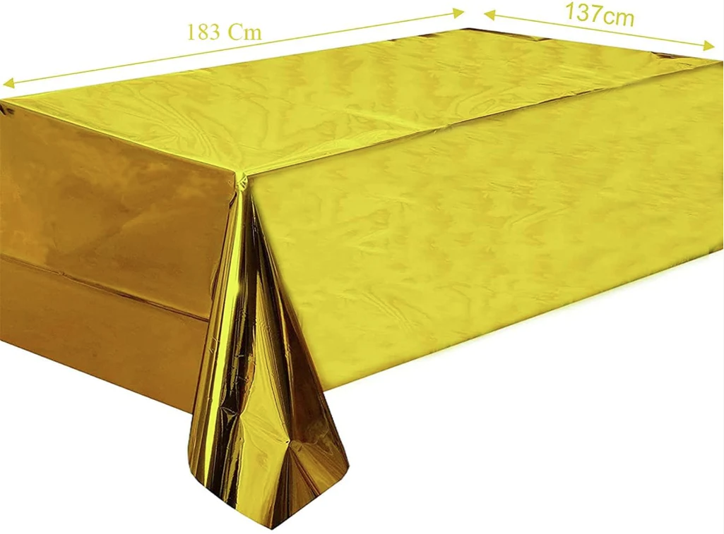 Plastic Tablecover Rectangular METALLIC GOLD